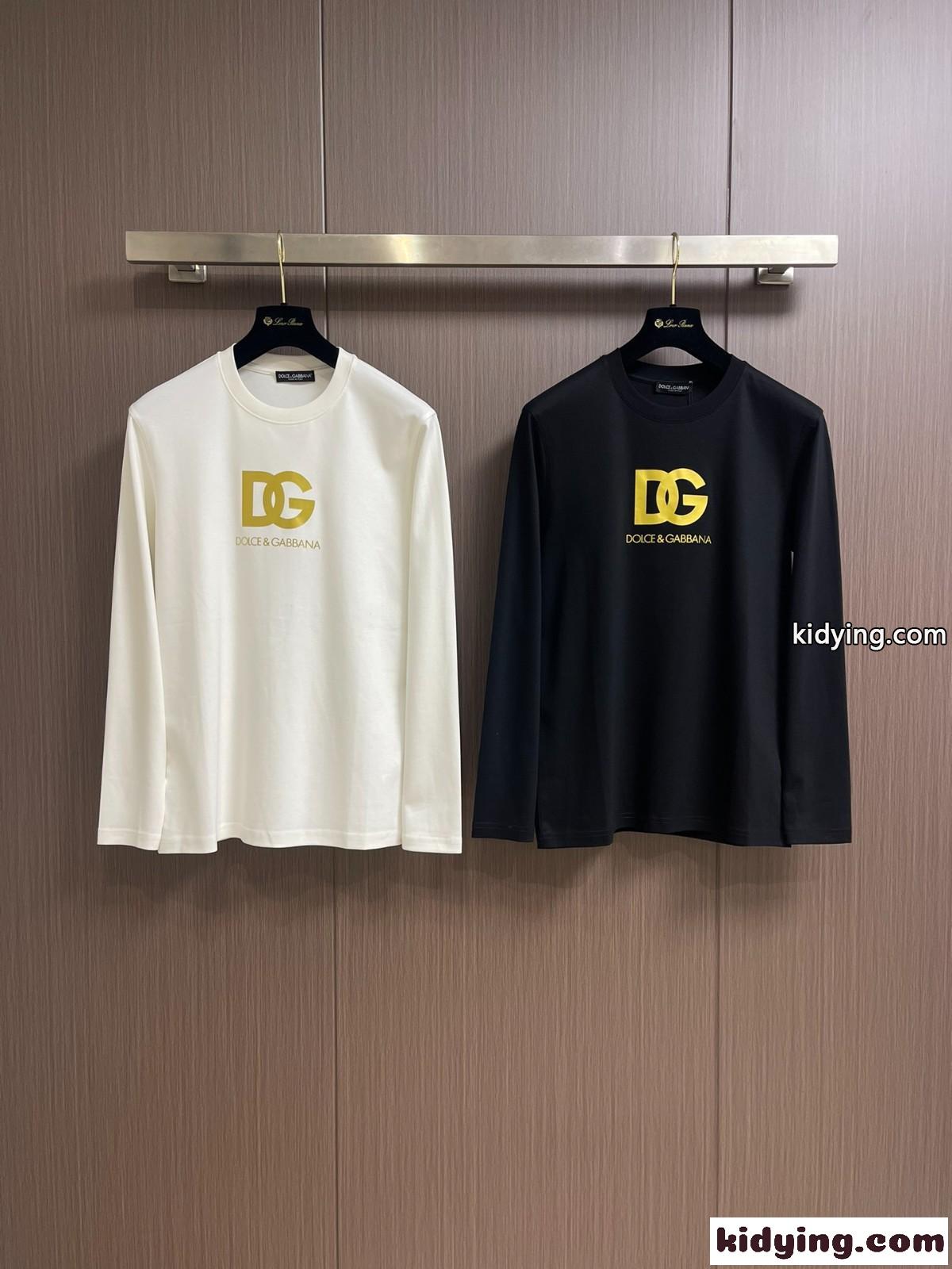 ベーシック ロゴプリント コットン 長袖Tシャツ ドルチェ&ガッバーナ Tシャツ コピー-0