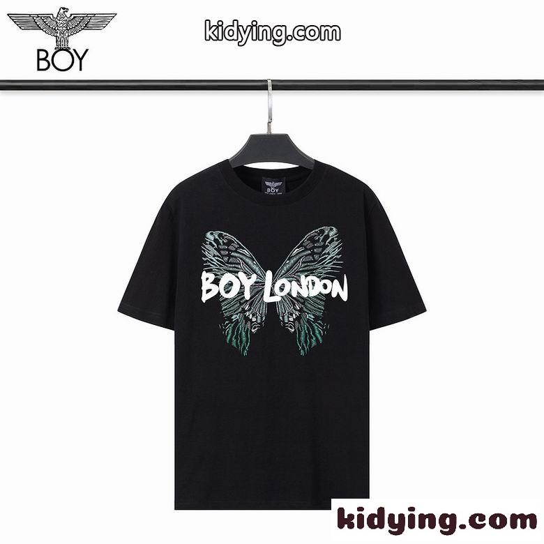 着心地いい カジュアル おしゃれ クルーネック ボーイロンドン 半袖Tシャツ コピー 可愛い プリント ホワイト ブラック-1
