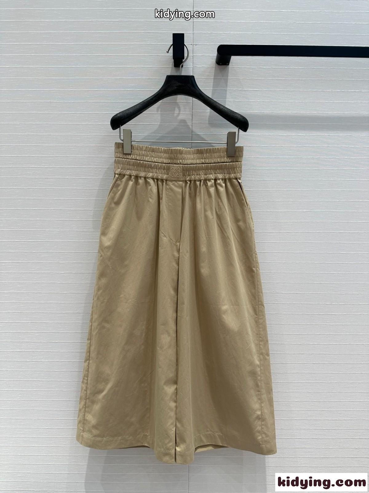 ロエベ パンツ コピー レディース ゆったり クロップド トラウザーズ-1
