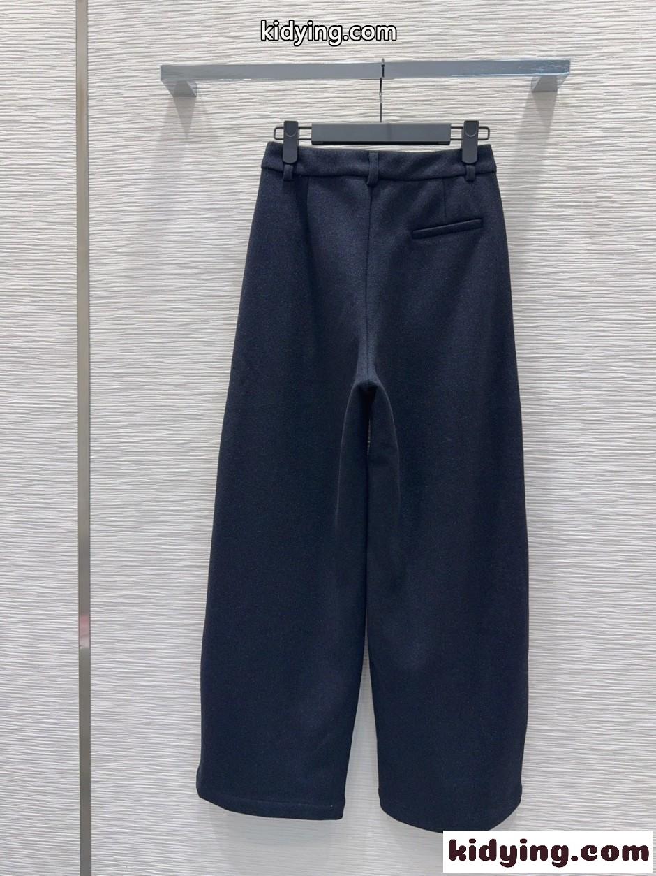 秋冬 カジュアル ラシャパンツ プラダ パンツ 偽物 ロゴ入り ロングパンツ-5