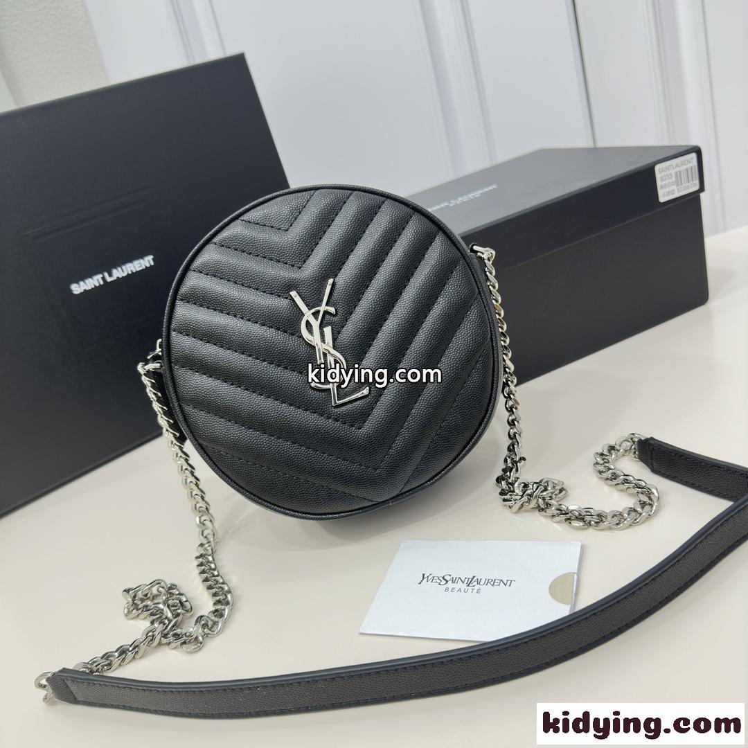 YSL ヴィニル ラウンド ショルダーバッグ イヴ・サンローラン バッグ コピー-1