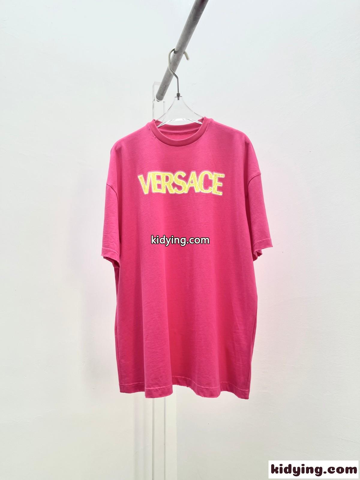 ディストレスト ロゴ Tシャツ ヴェルサーチェ Tシャツ コピー カジュアル レディース-0