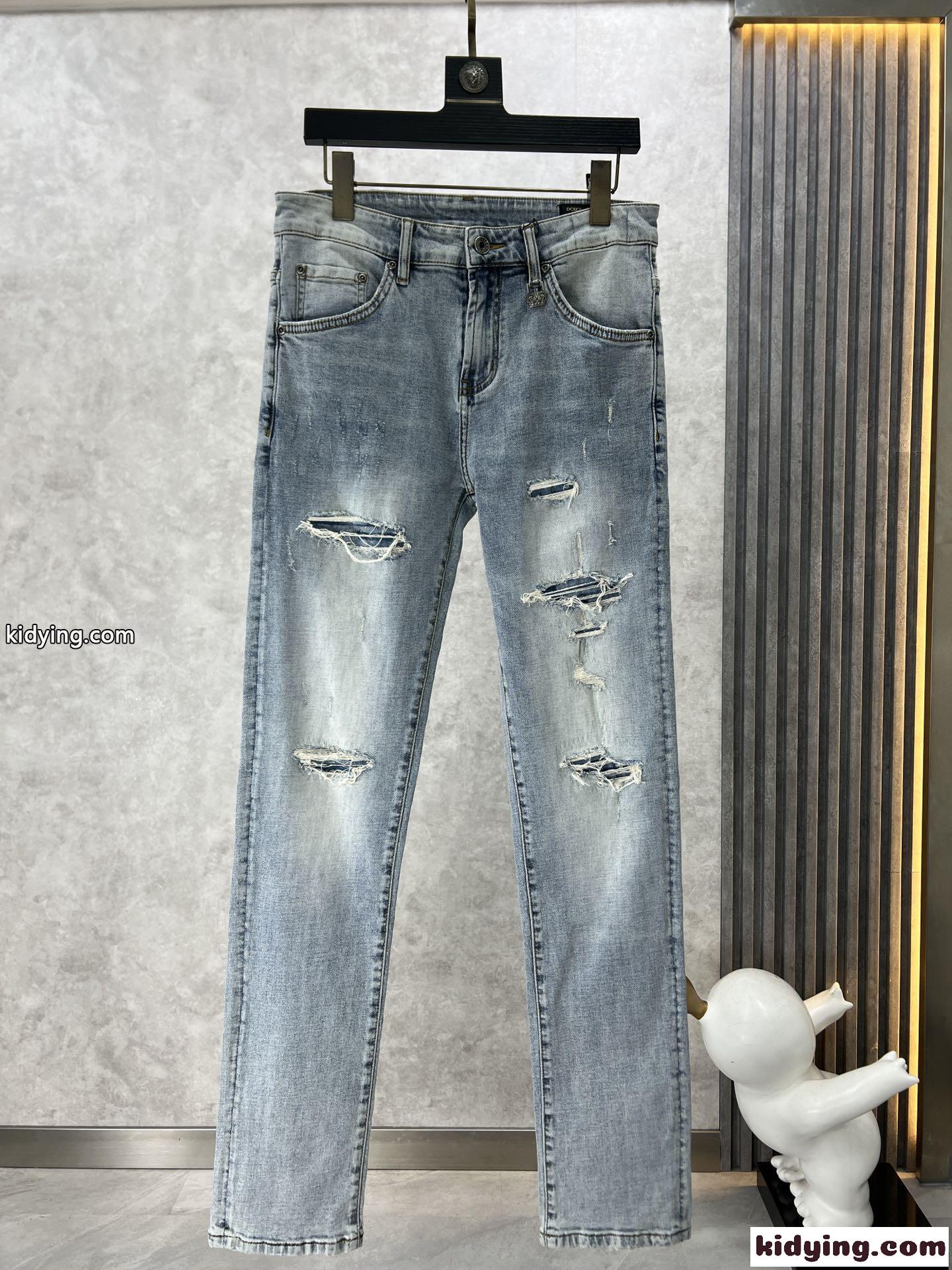 おしゃれ 合わせやすい ダメージ加工 ドルチェ&ガッバーナ ジーンズ コピー メンズ デニムパンツ-0