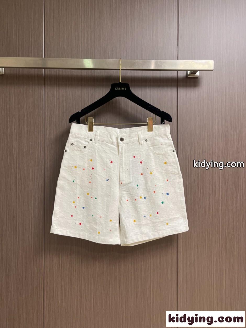 GGジャカード ペイント ショートパンツ グッチ パンツ 偽物 ホワイト-0