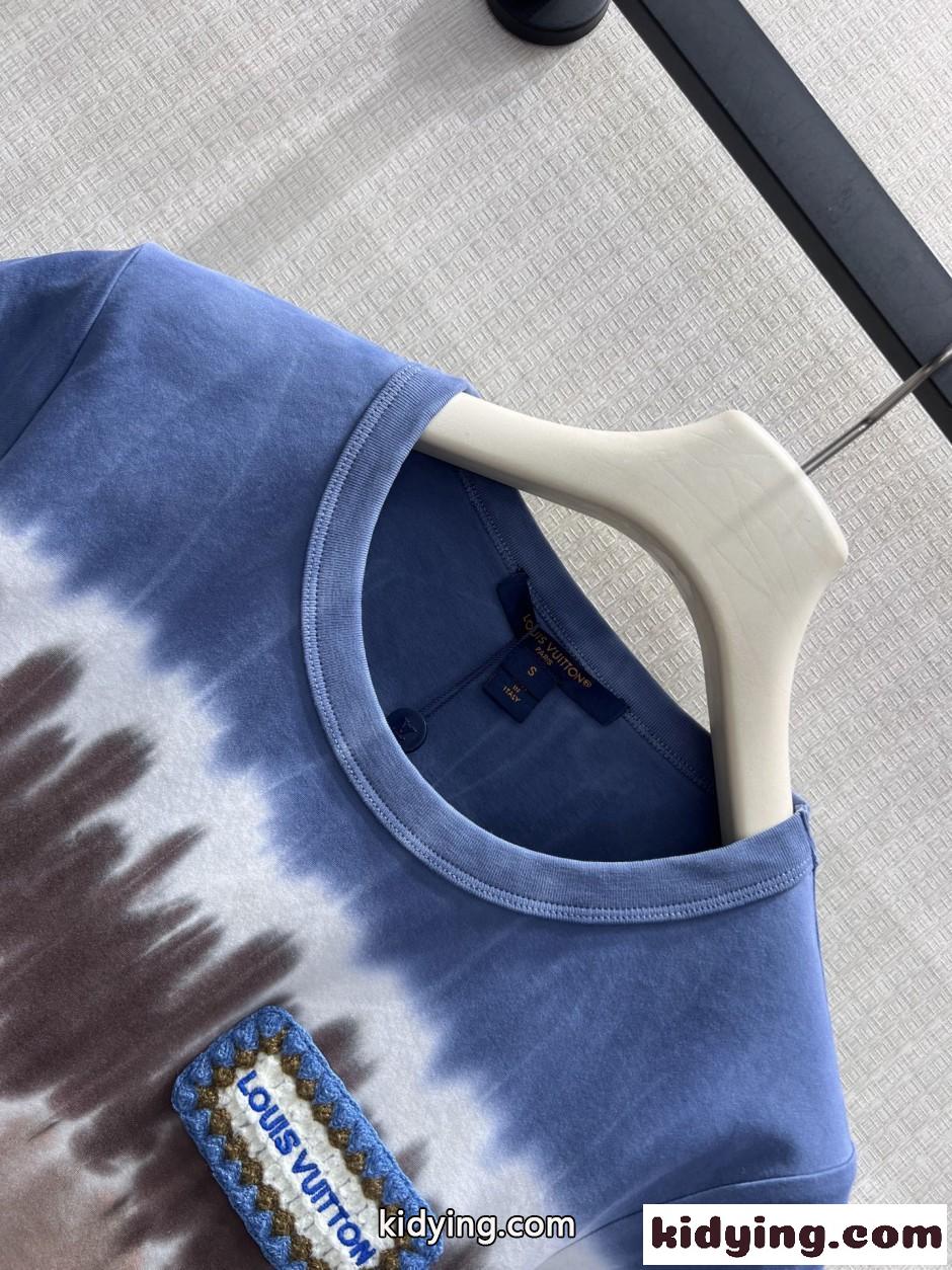 タイダイ クロップトップ 半袖Tシャツ ルイ・ヴィトン Tシャツ コピー コットン-2