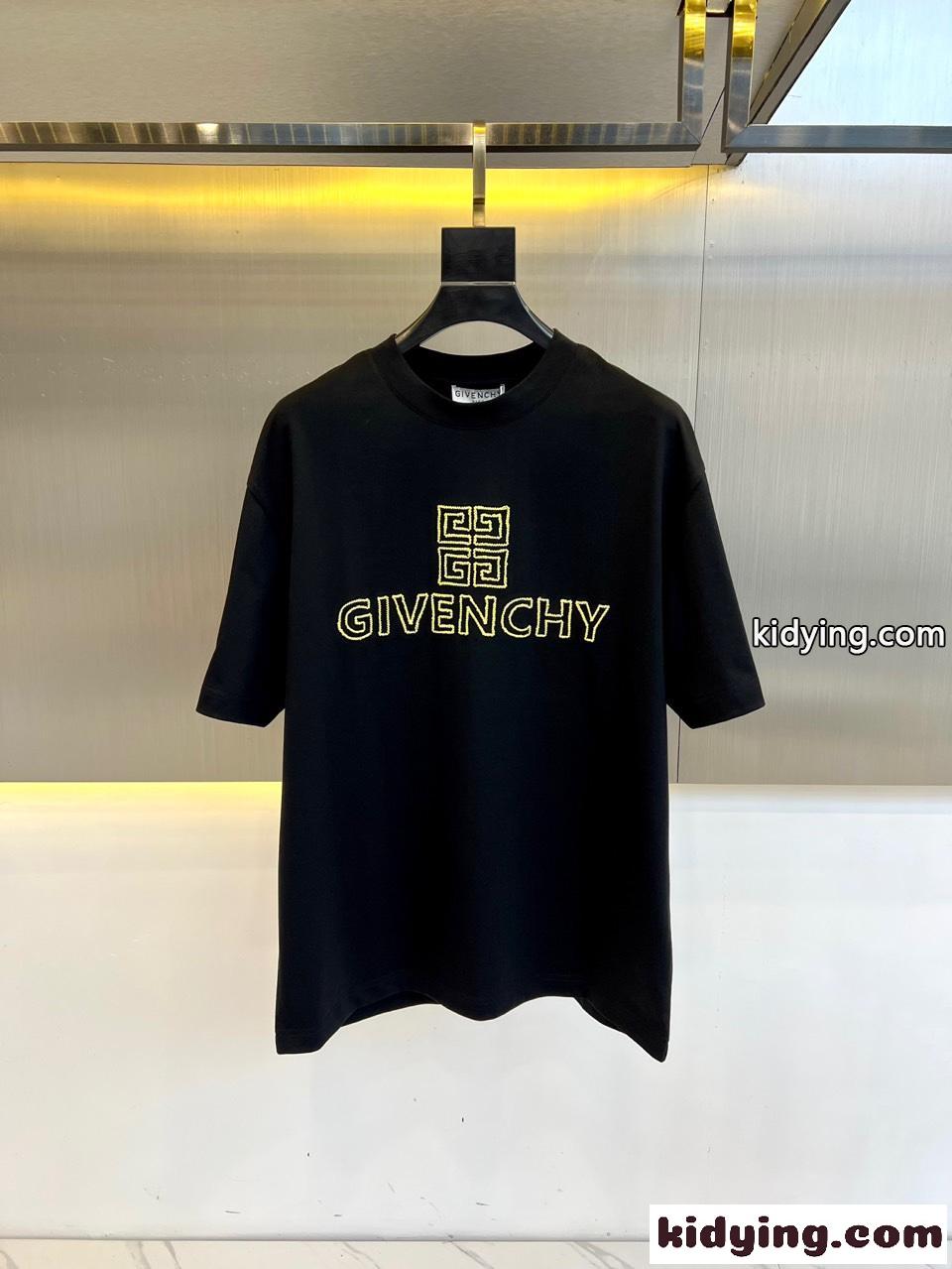 ジバンシィ Tシャツ コピー カジュアル ロゴ入り コットン 半袖Tシャツ ブラック-0