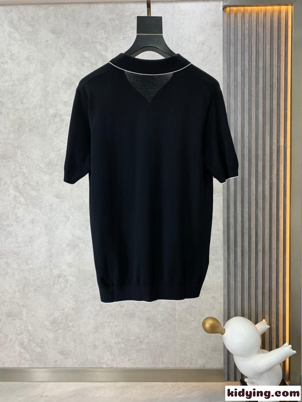 カジュアル 快適 ニット ポロシャツ 半袖 エルメネジルド・ゼニア Tシャツ コピー-1