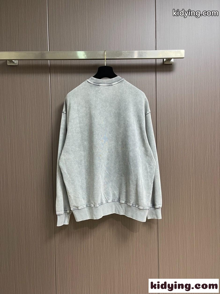おしゃれ ロゴ入り コットン スウェットシャツ バレンシアガ Tシャツ 偽物 グレー-1