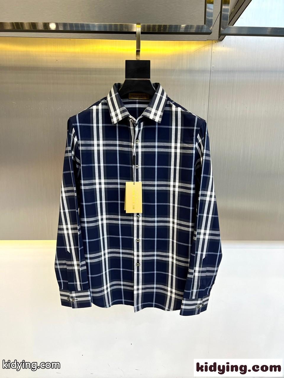 バーバリー シャツ コピー 定番 コットン チェックシャツ ロングスリーブ-0