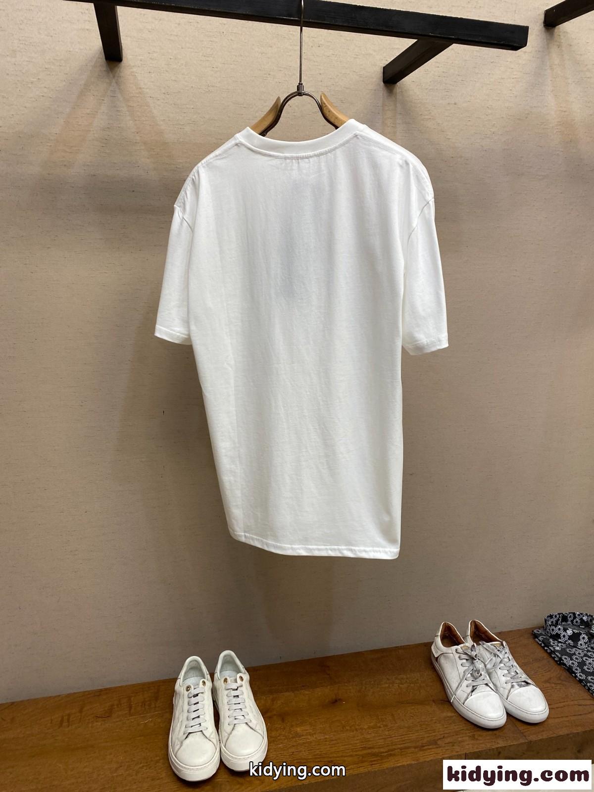 シンプル コットン 半袖Tシャツ ヴェルサーチェ Tシャツ コピー クルーネック ホワイト-2
