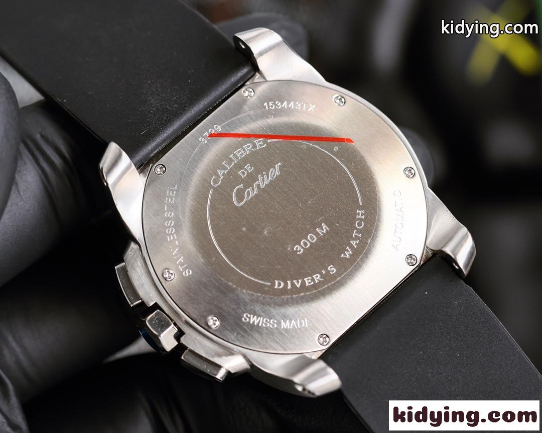 かっこいい お洒落 43mm サファイアガラス 多機能 メンズ カルティエ 時計 人気 コピー 腕時計 ビジネス 高級感 クオーツムーブメント-3