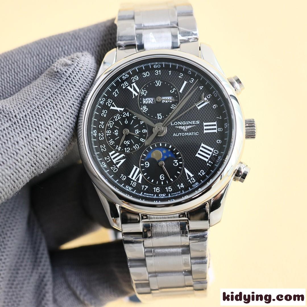 人気 エレガント ロンジン 時計 コピー 多機能 40mm ウォッチ-2