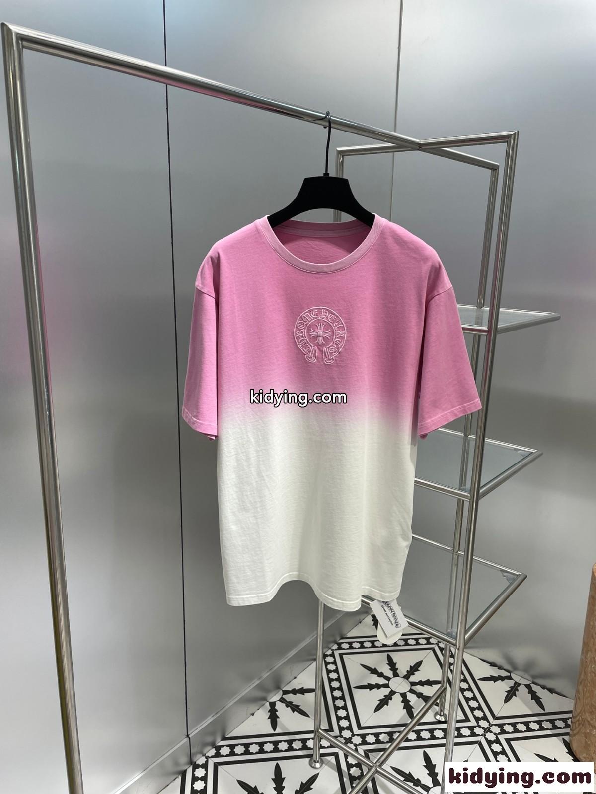 男女兼用 おしゃれ グラデーション クロムハーツ 半袖Tシャツ コピー ゆったり トップス-2