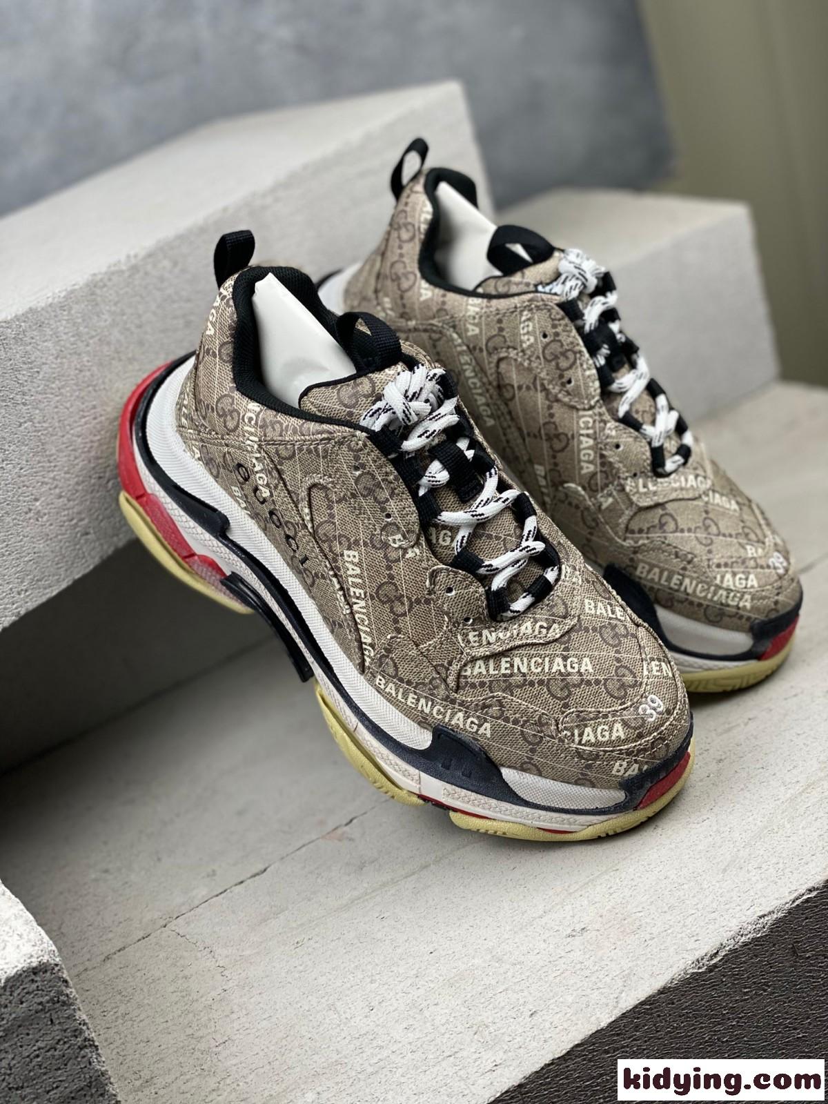 Balenciaga x GUCCI スポーツジューズ レディース メンズ おしゃれ バレンシアガ スニーカー コピー 厚底 人気 レースアップ-4