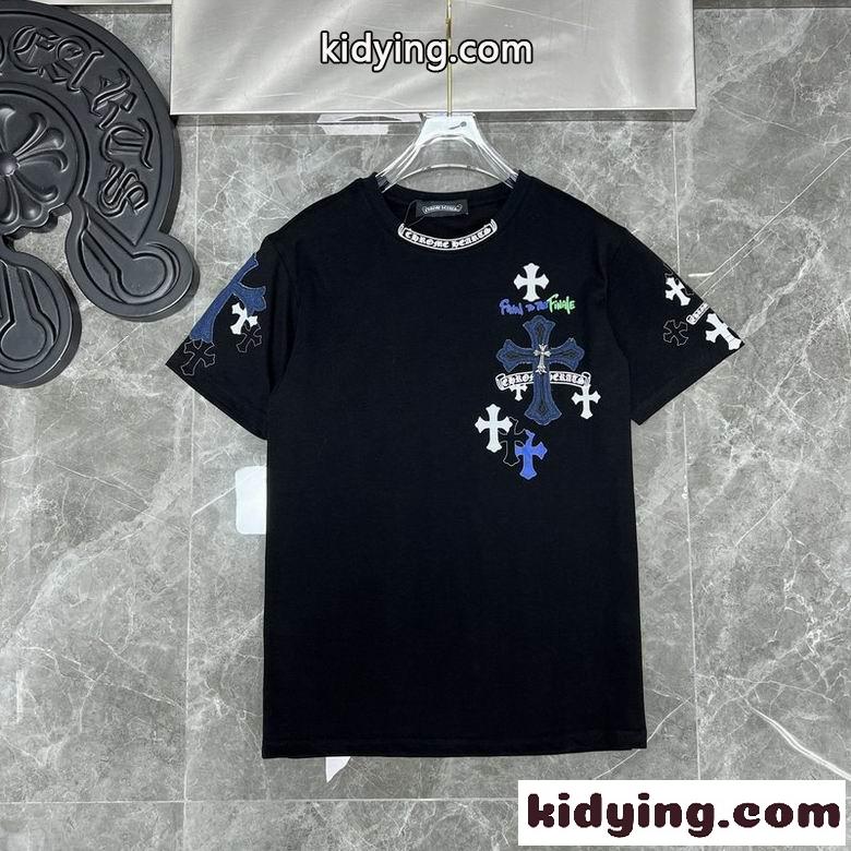 カジュアル プリント ストリート系 クロムハーツ 半袖Tシャツ コピー クルーネック おしゃれ 人気-0