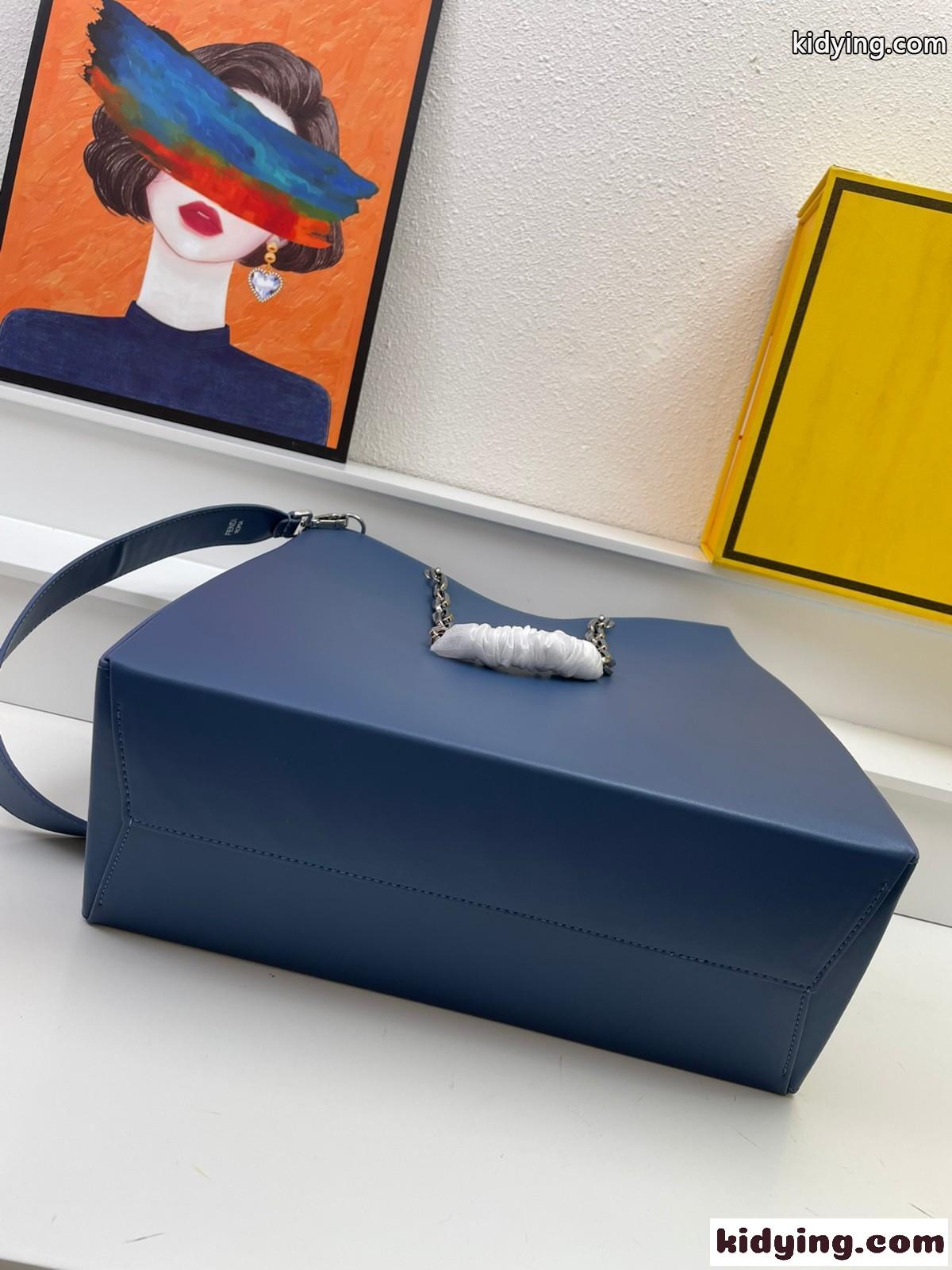 Fendi Pack ミディアム ショッピングバッグ フェンディ バッグ コピー レディース ブルー-3