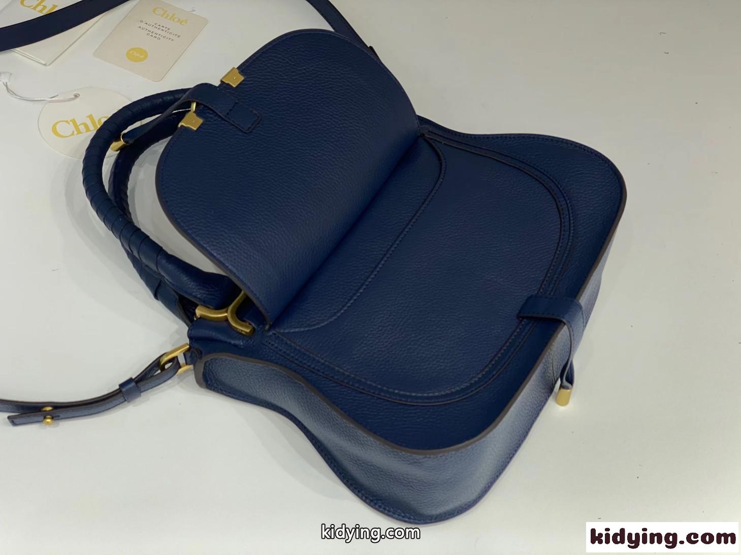 MARCIE スモール ダブルキャリーバッグ クロエ バッグ スーパーコピー ブルー-1