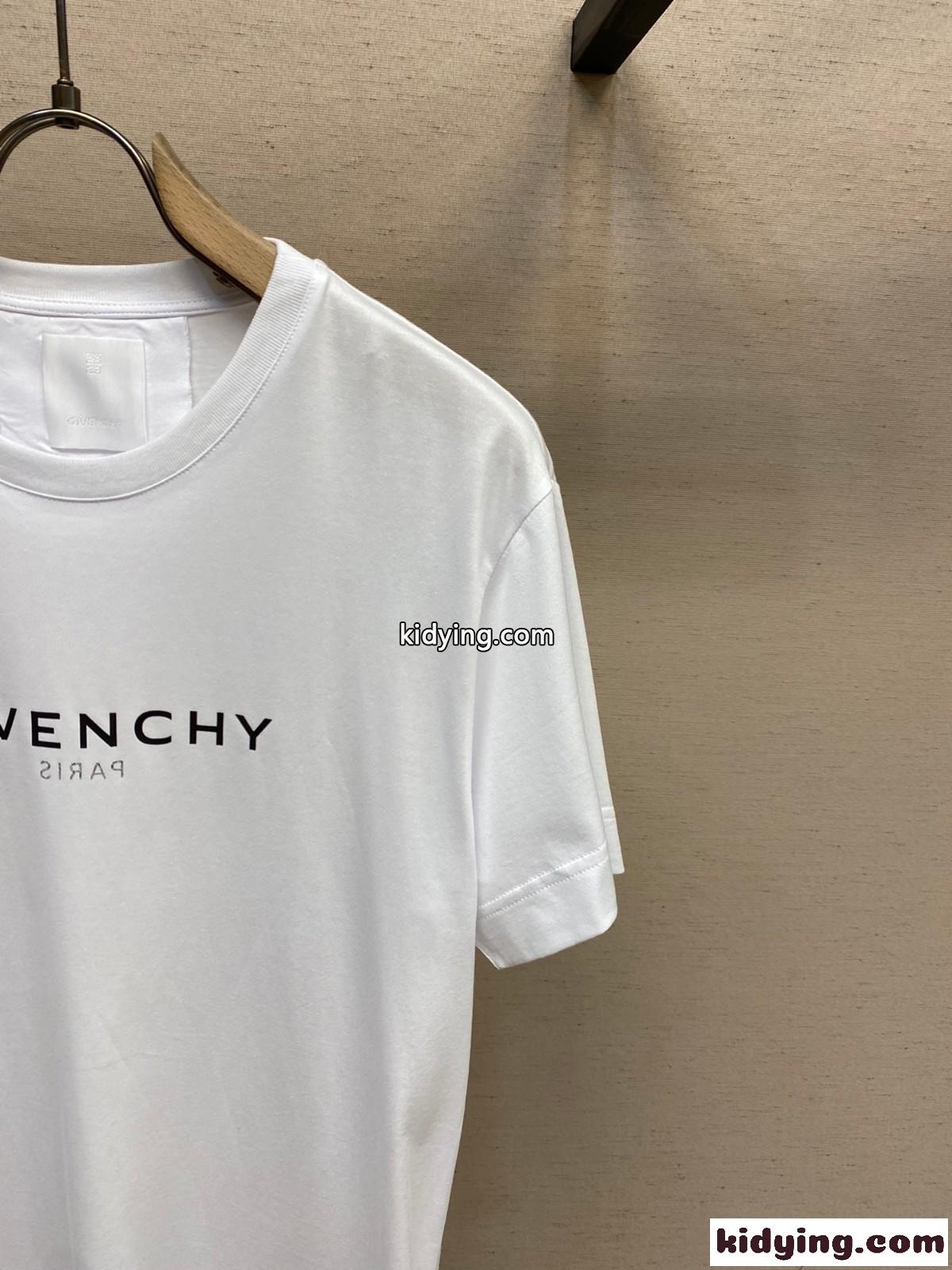 シンプル ロゴ プリント クルーネック ジバンシィ Tシャツ コピー 半袖 トップス-1