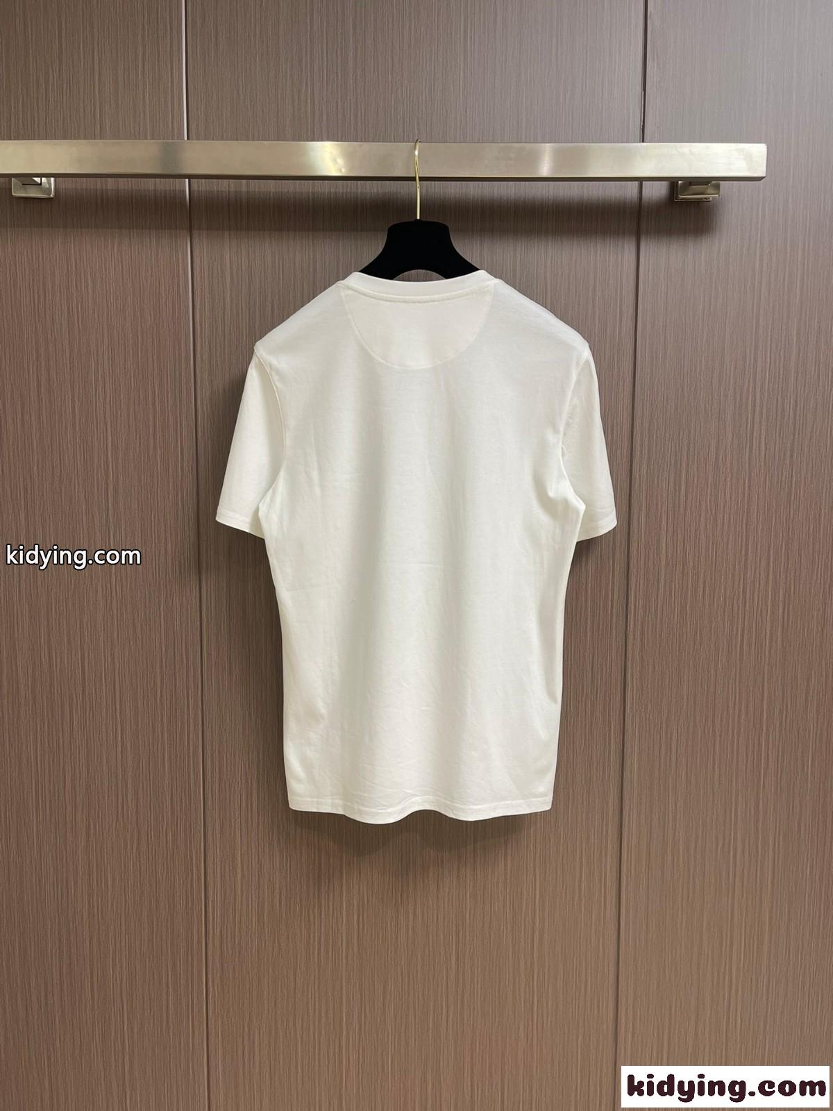 シンプル クルーネック 半袖Tシャツ エルメネジルド・ゼニア Tシャツ コピー ホワイト-1