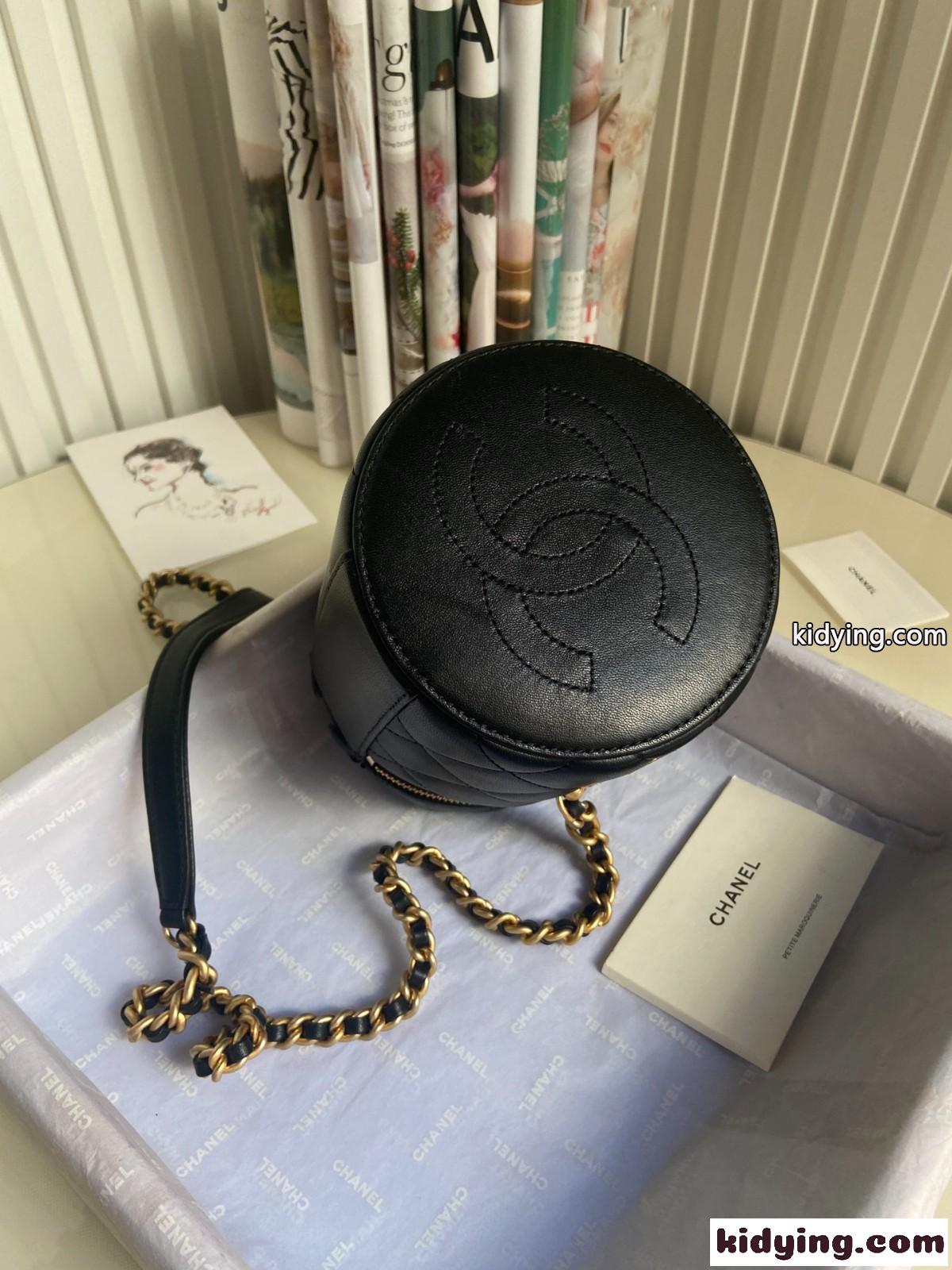 斜め掛け チェーン ショルダー ブラック バケットバッグ メークボーチ シャネル バッグ 人気 コピー レディース-4