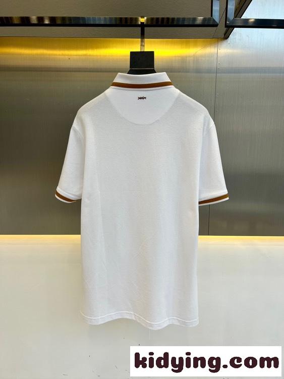 カジュアル ロゴ コットンピケ エルメネジルド・ゼニア Tシャツ コピー メンズ 半袖 ポロシャツ-3