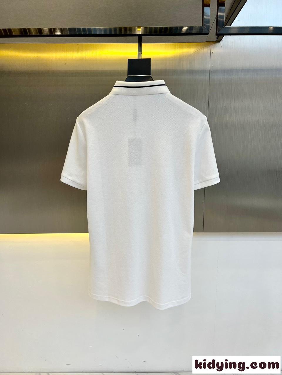 コットンピケ ポロシャツ アルマーニ Tシャツ コピー 半袖トップス ホワイト-1
