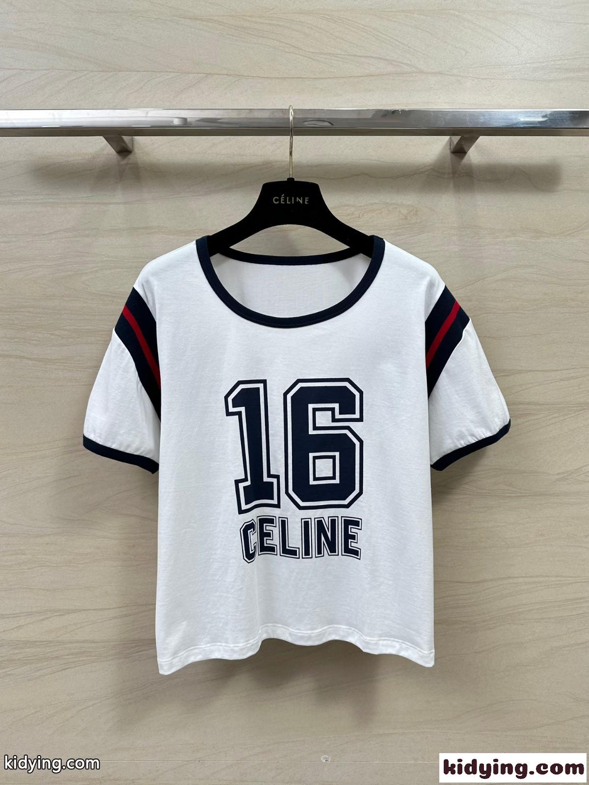 CELINE 16 ボクシーTシャツ セリーヌ Tシャツ コピー 人気 半袖 トップス-2