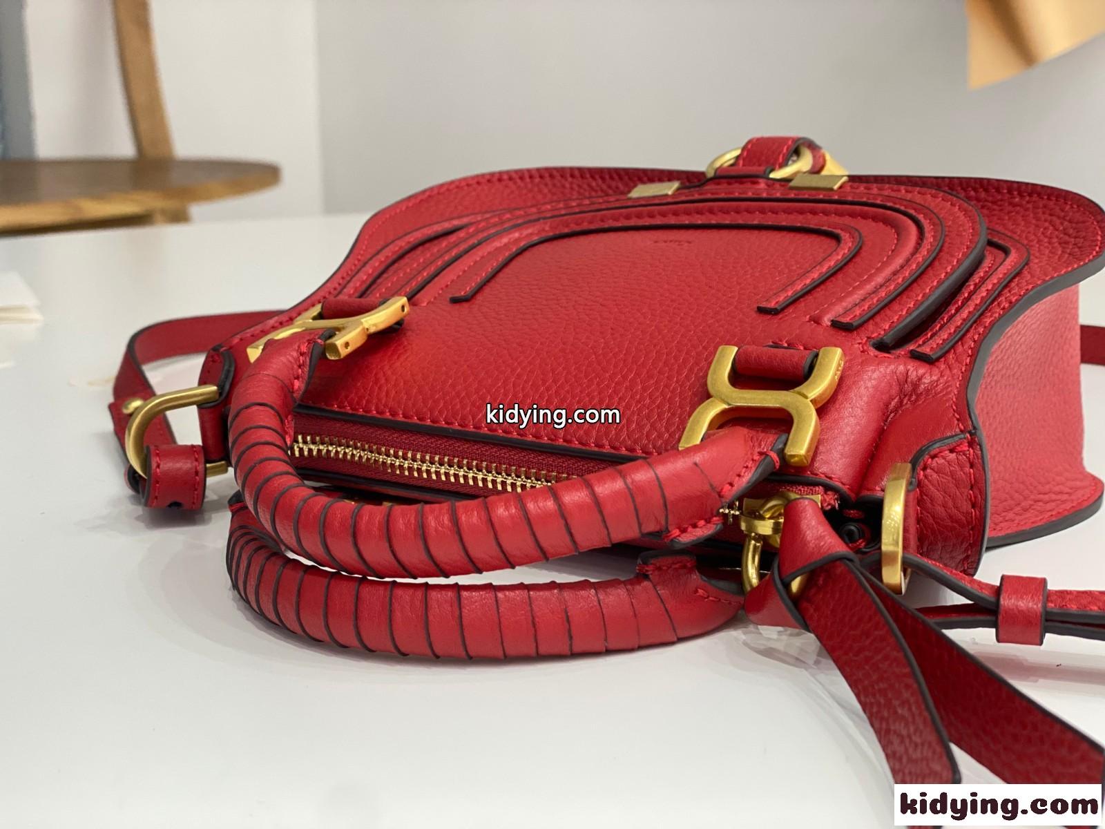 グレインレザー MARCIE ミニバッグ クロエ バッグ スーパーコピー レッド-2