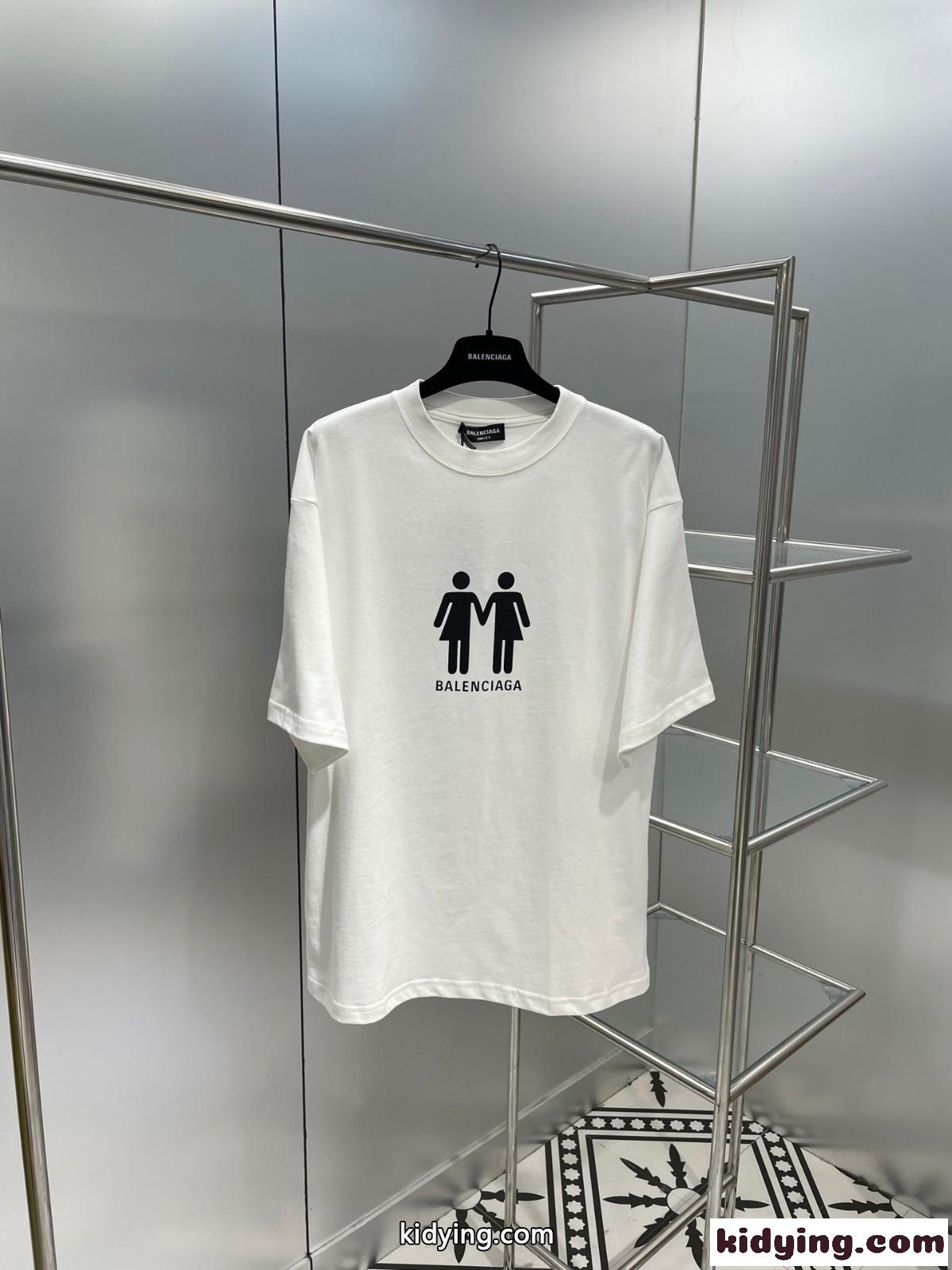 男女兼用 カジュアル バレンシアガ 半袖tシャツ コピー 体型カバー お洒落 ゆったり トップス-0