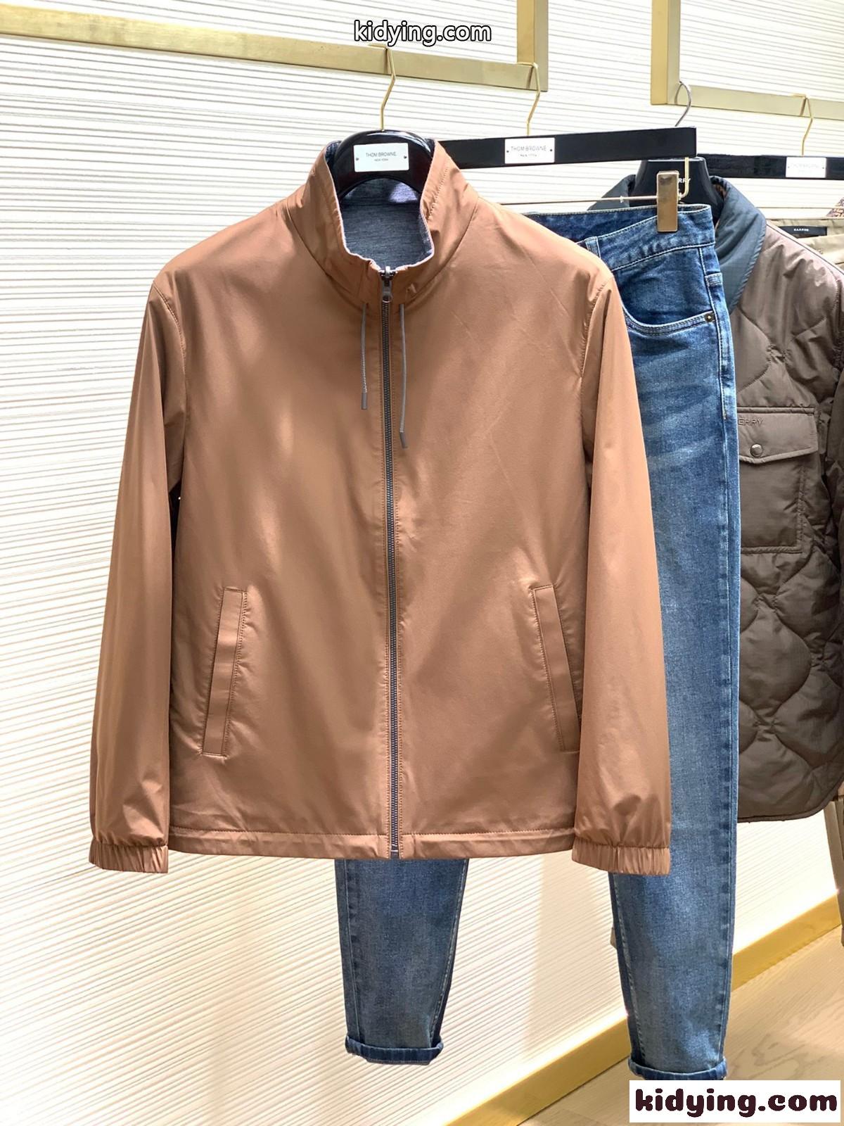 カジュアル メンズ リバーシブル両面仕様ブルゾン エルメネジルド・ゼニア ジャケット コピー ブラウン-0