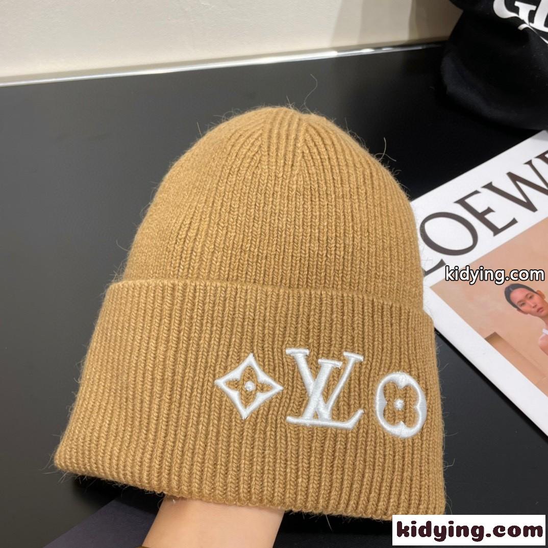 人気 ビーニー・LV ヘッドライン ルイヴィトン 帽子 コピー ユニセックス ベージュ-3