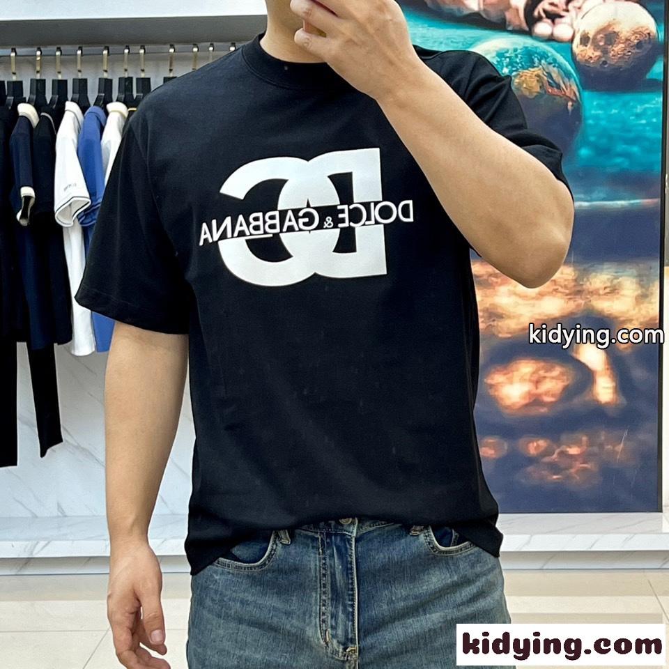 大人気 ロゴプリント クルーネック ドルチェ&ガッバーナ 半袖Tシャツ コピー ブラック-2