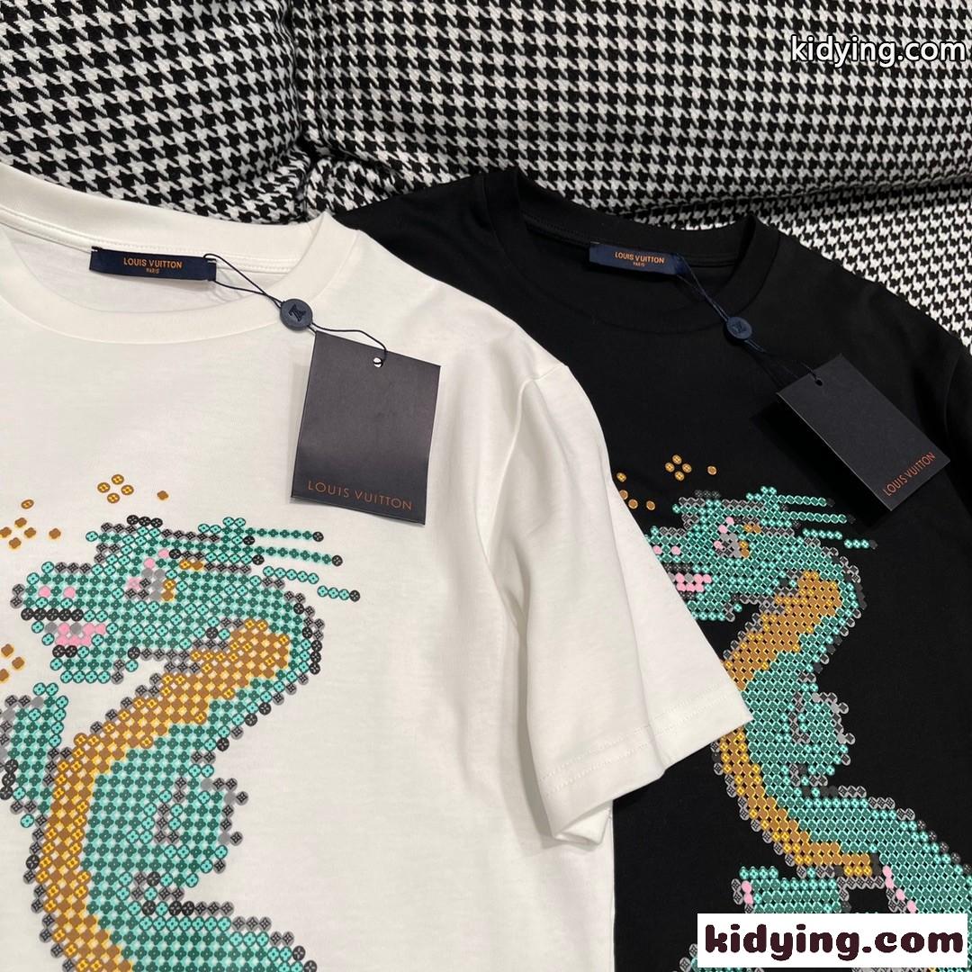 ショートスリーブコットンTシャツ ルイ・ヴィトン Tシャツ コピー-3