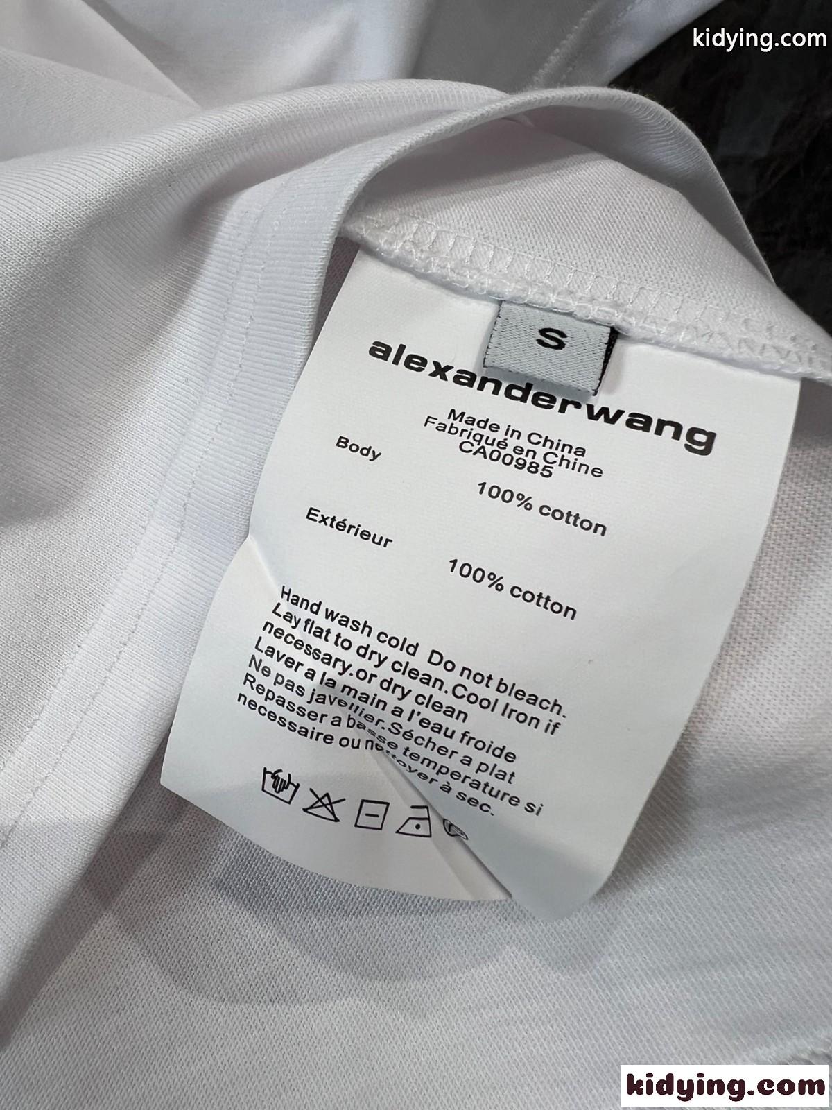 シンプル ロゴ コンパクト 半袖Tシャツ アレキサンダーワング Tシャツ コピー ホワイト-5
