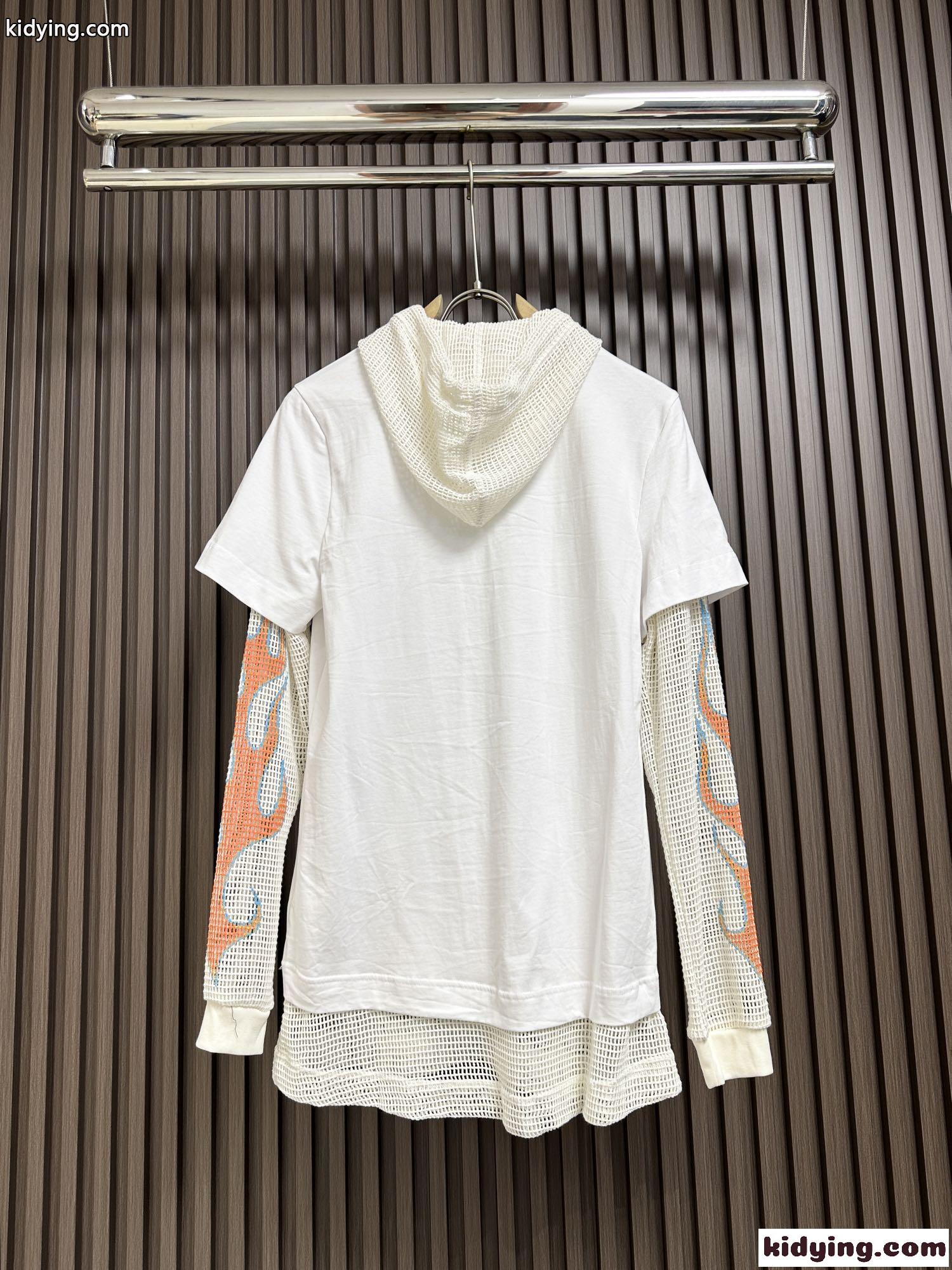メッシュ&コットン フード付きTシャツ ジバンシィ Tシャツ コピー-2