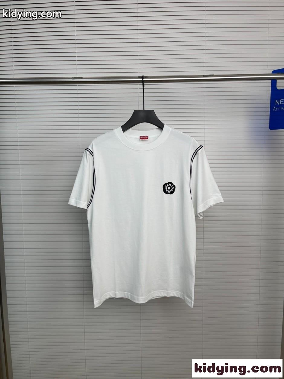 カジュアル コットン 半袖Tシャツ ケンゾー Tシャツ コピー ホワイト-0