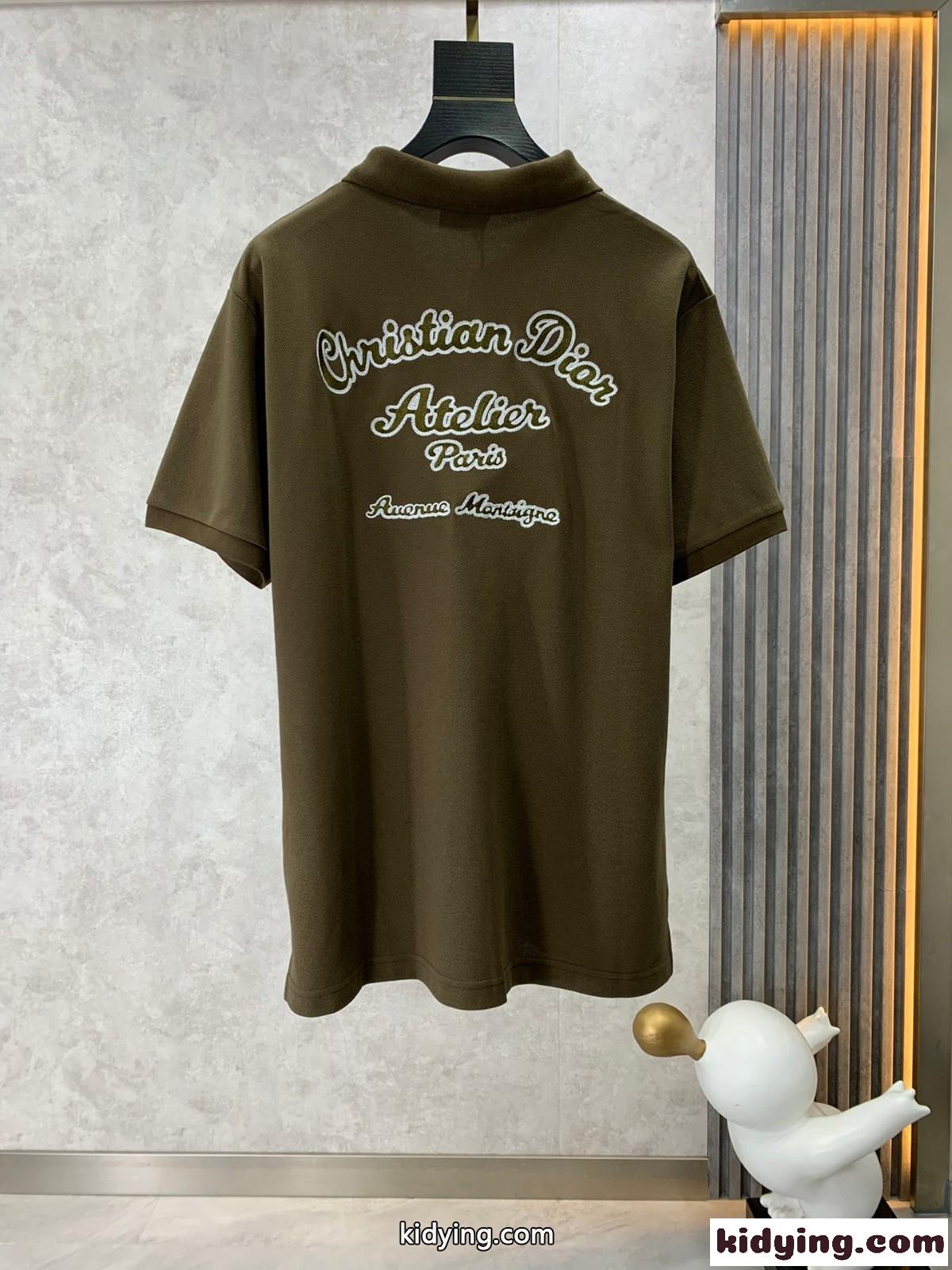 クリスチャン・ディオール Tシャツ コピー CHRISTIAN DIOR ATELIER コットンピケ メンズ ポロシャツ-0