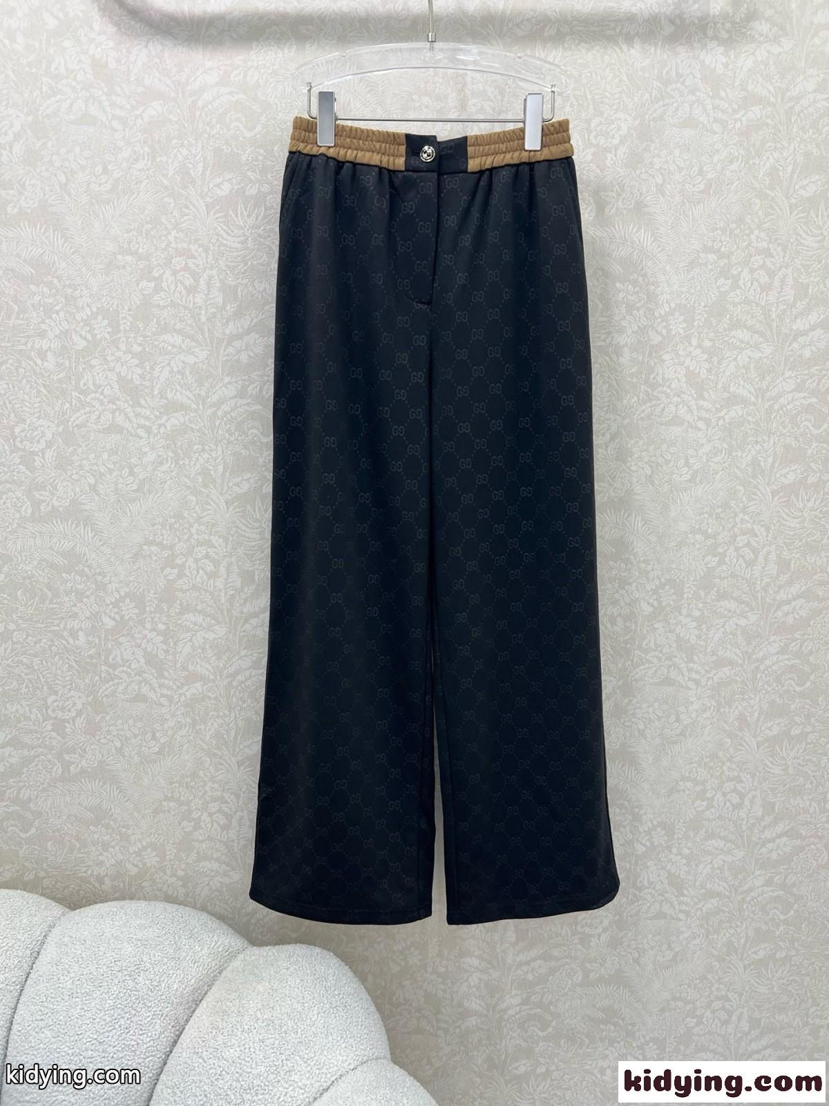 上品 カジュアル GG ロングパンツ グッチ パンツ コピー レディース ブラック-1