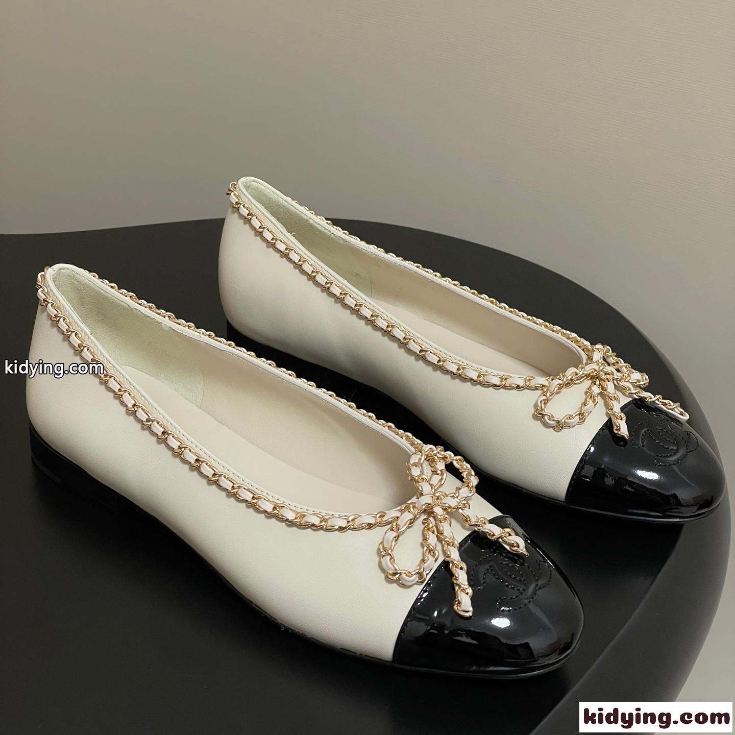 上品 可愛い 合わせやすい 25B バレリーナ シャネル パンプス コピー ホワイト-0