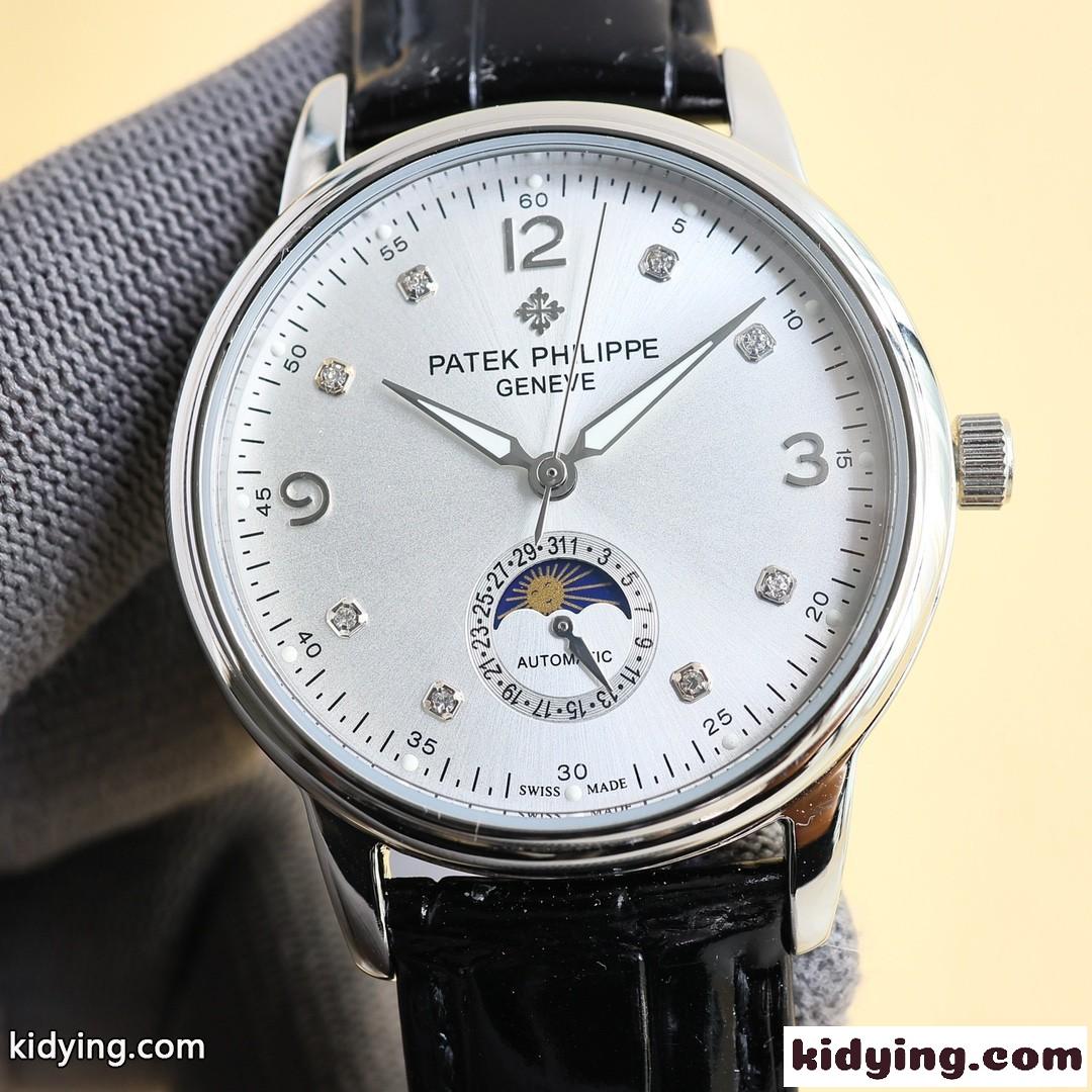 クラシック 人気 ムーンフェイズ パテック・フィリップ 時計 コピー 40mm ウォッチ-0