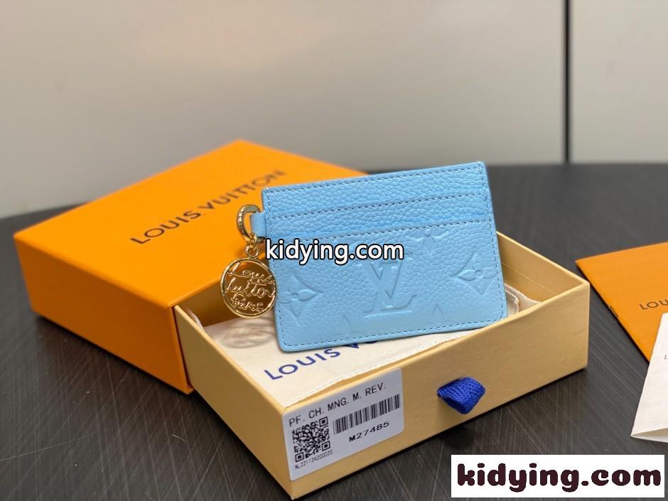 ルイ・ヴィトン 財布 スーパーコピー M27485 カードケース ポルト カルト・LV チャーム ブルー-2