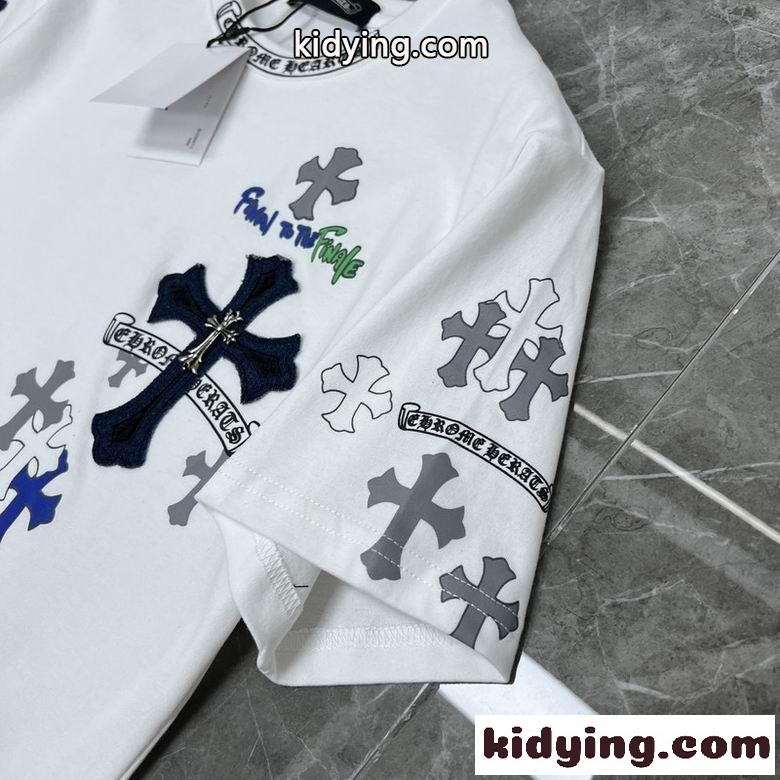 カジュアル プリント ストリート系 クロムハーツ 半袖Tシャツ コピー クルーネック おしゃれ 人気-4