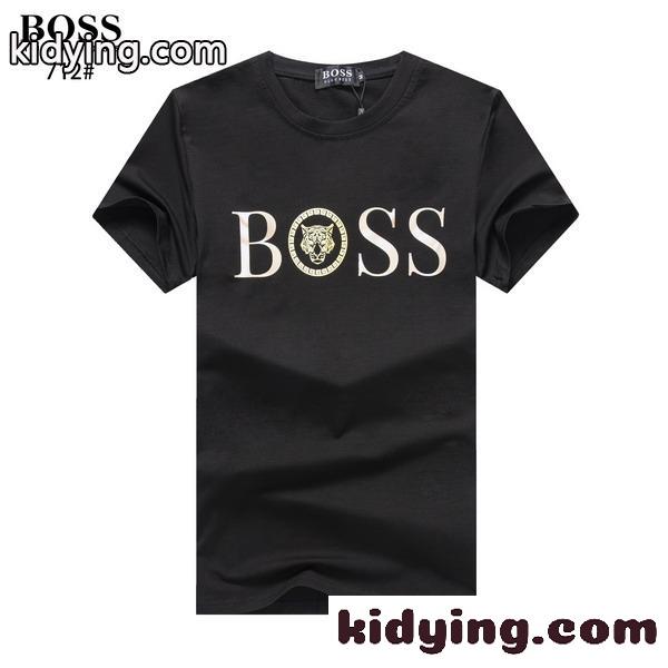 カジュアル ヒューゴ・ボス tシャツ コピー 半袖 トップス シンプル ロゴ 着心地いい クルーネック ホワイト ブラック-1