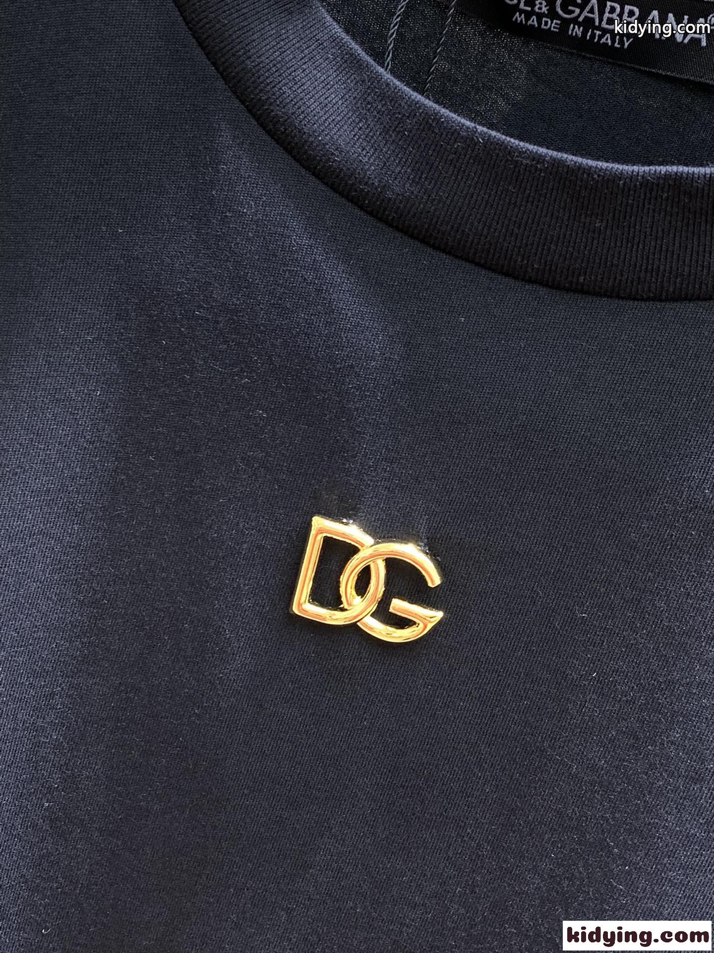 シンプル DGメタリックロゴ コットン 半袖 ドルチェ&ガッバーナ Tシャツ コピー-3