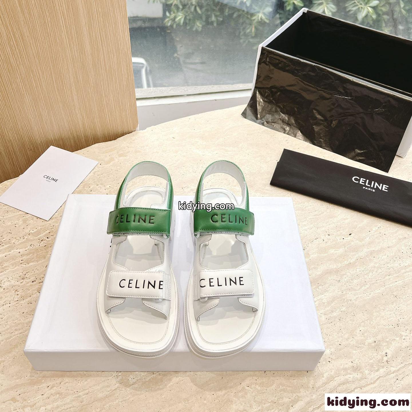 セリーヌ サンダル コピー CELINE レオ ベルクロストラップ サンダル レディース-1