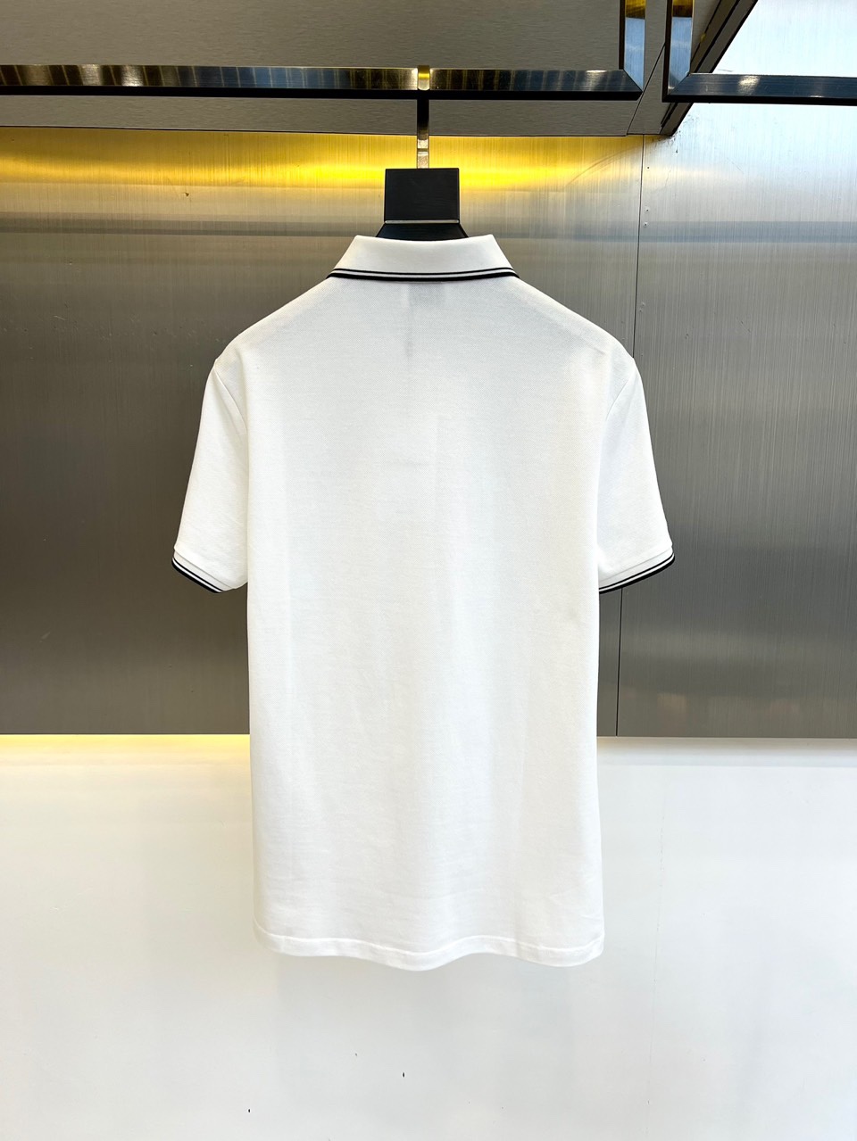 シンプル ロゴ コットンピケ ポロシャツ サルヴァトーレ・フェラガモ 半袖Tシャツ コピー ホワイト-4