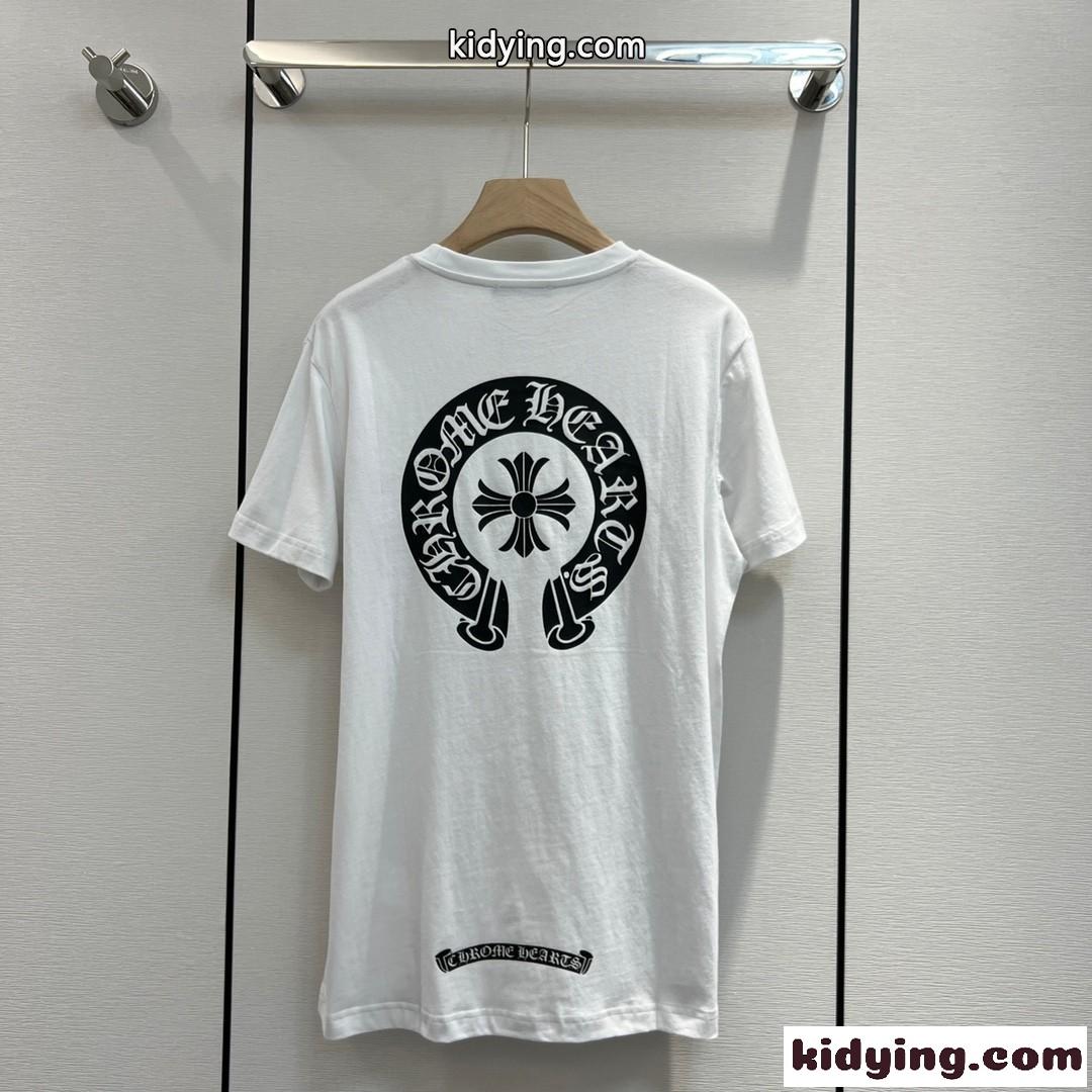 3色あり カジュアル ゆったり クロムハーツ 半袖Tシャツ コピー 定番 人気 ロゴ 刺繍 レディース ファッション-1