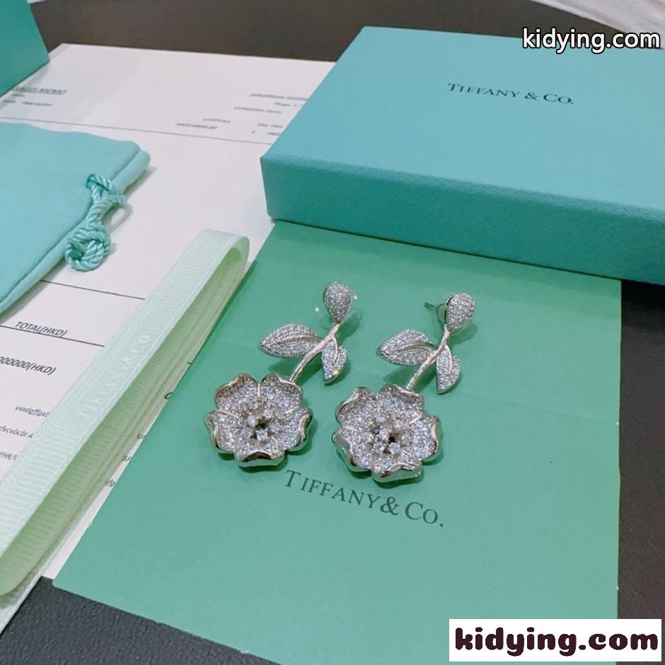 エレガント フラワー&リーフ 揺れる ピアス ティファニー イヤリング 偽物-2