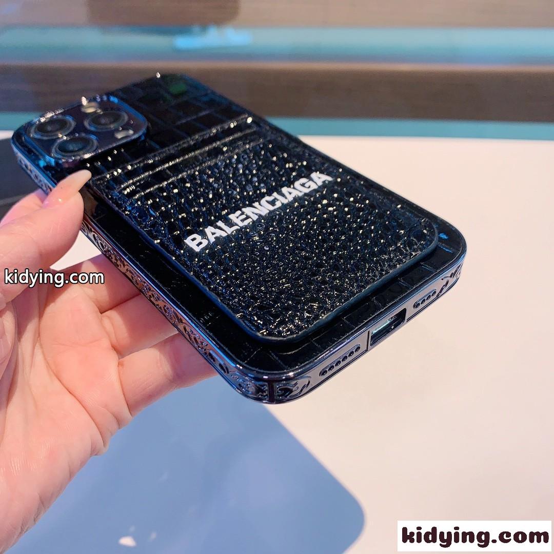 高級感 クロコダイル型押し バレンシアガ アイフォンケース コピー スマホケース-3