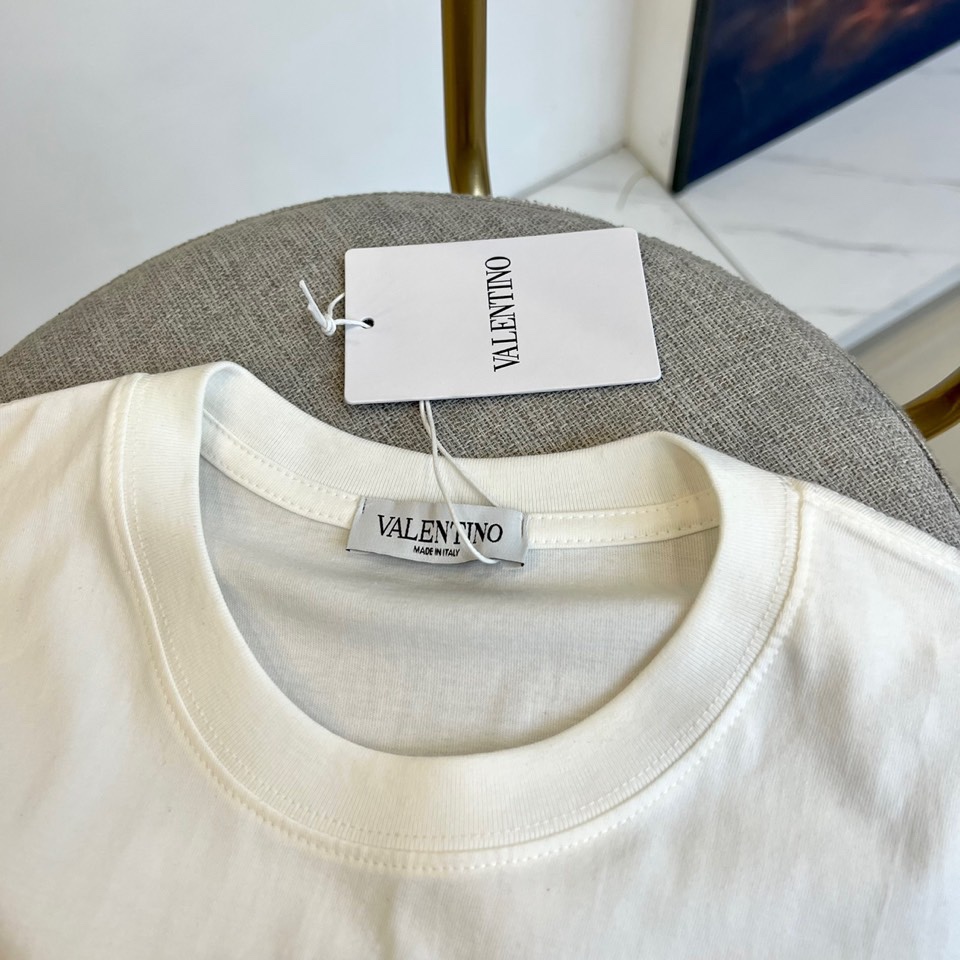 ヴァレンティノ サーフプリント コットン Tシャツ コピー メンズ トップス ホワイト-2